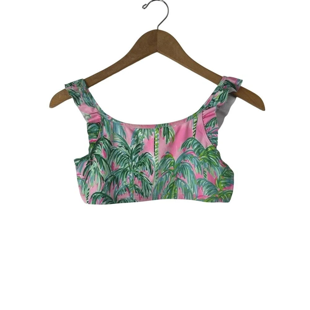 Lilly Pulitzer Swim Top Girls‎ Size 14 Janessa Pink Blossom Suite Views Print